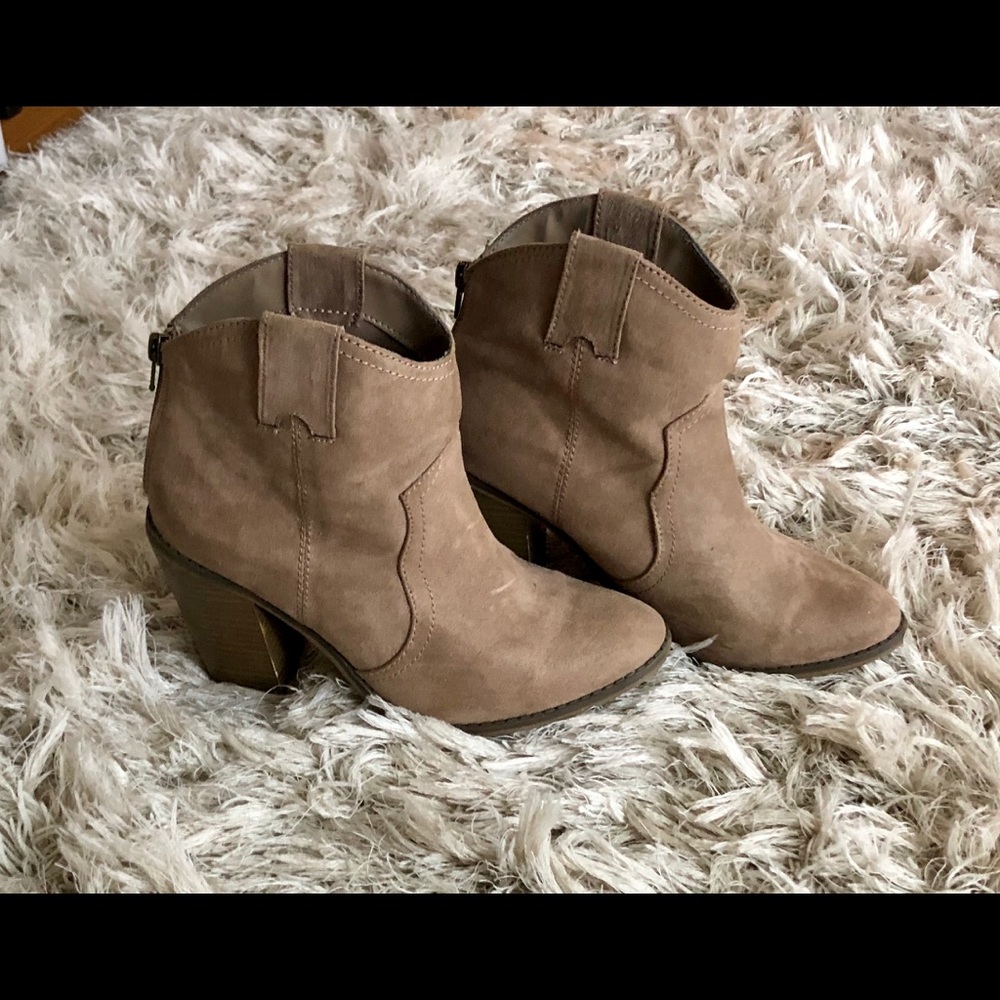 Tan High Heel Ankle Boot